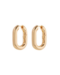 XL Chain Link Hoops- Gold View 1