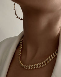 Pave Cuban Link Necklace- Silver View 4