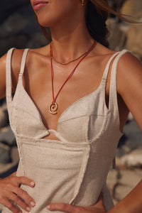 Shell Beach Pendant Necklace- Orange | Sivan Ayla x Luv Aj view 2