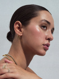 The Plain Metal Hoops with Initial Charms [Vintage] View 6