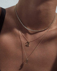 The Initial Charm Necklace [Old English] View 3