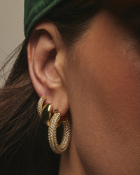 Pave Baby Amalfi Hoops- Gold View 4