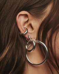 Amalfi Tube Hoops- Silver View 5