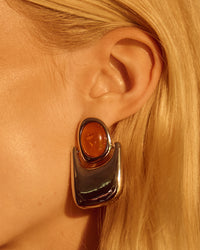 The Amber Honey Resin Statement Earrings view 2