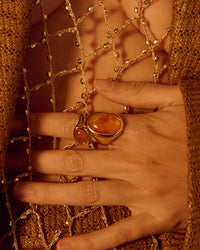 The Amber Honey Resin Statement Ring view 2