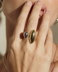 Luv Aj Two-Tone Chrome Orb Ring View 2