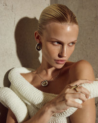 Luv Aj Chrome Orb Pendant Necklace on Model View 3