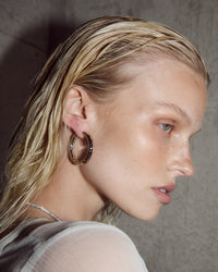 The Liquid Metal Hoops Set on model View 8