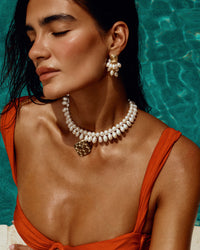 The Seychelles Pearl Statement Studs- Silver View 4