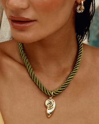 The Palma Shell Cord Necklace- Gold (Ships Late May) view 2