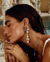 The Seychelles Pearl Drop Studs- Gold View 5