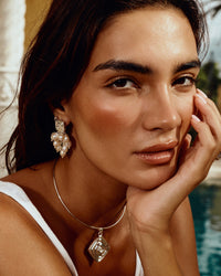 The Seychelles Pearl Statement Studs-Gold (Ships Early June) view 2