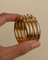 Amalfi Tube Hoops- Gold View 4