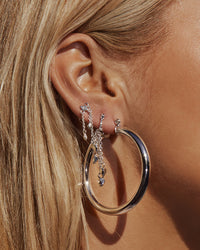 Amalfi Tube Hoops- Silver View 3