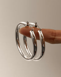 Amalfi Tube Hoops- Silver View 4