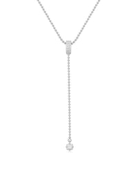 Ball Chain Lariat- Silver View 1