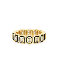 Bezel Ballier Ring- Black- Gold View 1