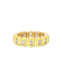 Bezel Ballier Ring- Neon Yellow- Gold View 1