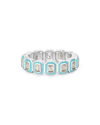 Bezel Ballier Ring- Turquoise- Silver View 1
