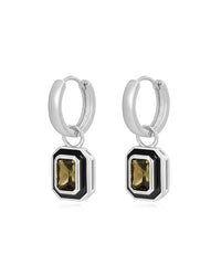 Bezel Huggies- Black- Silver View 1