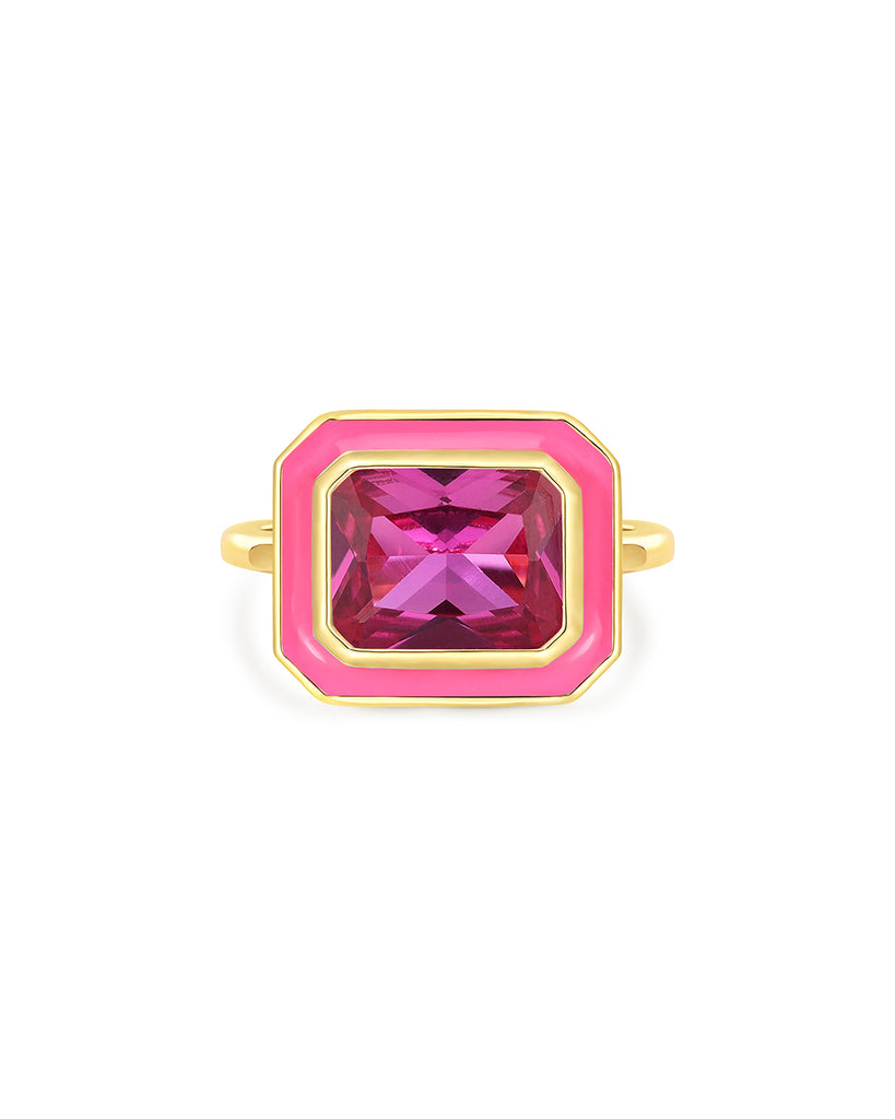 Hot Pink 2.80 Carat Spinel Ring With Diamonds 0.28 Carats – LUX USA