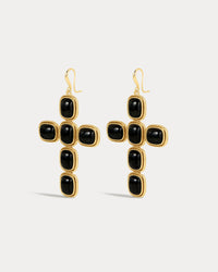 The Midnight Mesa Cross Earrings- Gold