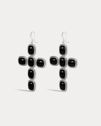 The Midnight Mesa Cross Earrings- Silver