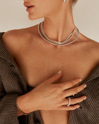 Mini Flex Snake Chain Necklace- Silver View 2