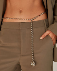 Rosette Coil Chain Belt- Silver View 2