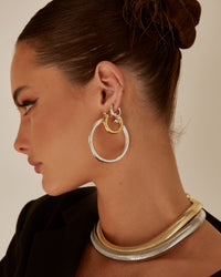Amalfi Tube Hoops- Silver View 3