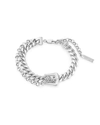 Woven Buckle Anklet- Silver