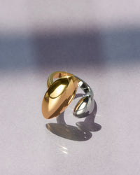 Luv Aj Two-Tone Chrome Orb Ring View 4