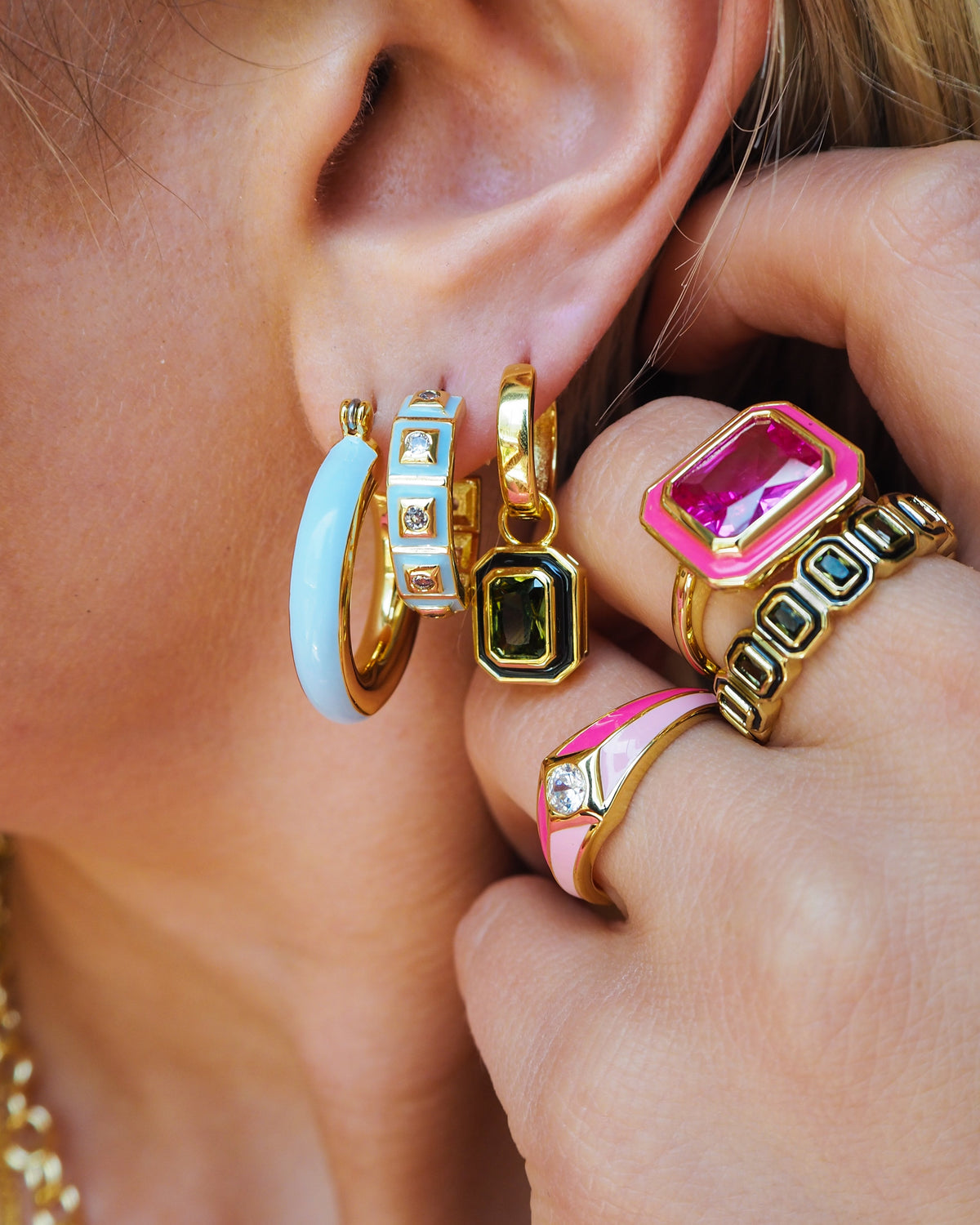 Luv AJ Menorca Earrings in Two-Tone main image 1