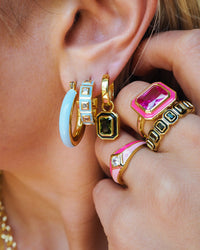 Stripe Baby Amalfi Hoops- Baby Blue- Gold View 2