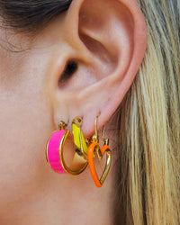Positano Hoops- Hot Pink- Gold View 2