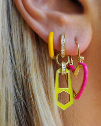 Mini Heartbreaker Hoops- Hot Pink- Silver View 4