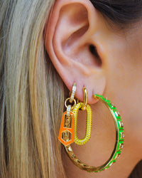 Mini Zipper Huggies- Neon Orange- Gold View 2