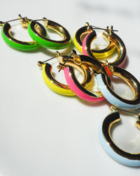 Stripe Baby Amalfi Hoops- Bright Green- Gold View 5