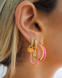 Le Signe Loop Hoops- Hot Pink- Gold View 6