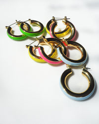 Stripe Baby Amalfi Hoops- Bright Green- Gold View 6