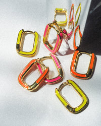 Chain Link Huggies- Neon Orange- Silver View 3