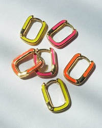 Chain Link Huggies- Neon Yellow- Silver View 4