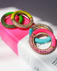 Pave Amalfi Ring- Bright Green- Gold View 5