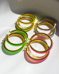 Stripe Amalfi Hoops- Baby Blue- Gold View 5