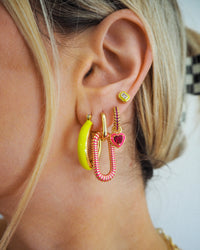 Bezel Studs- Neon Yellow- Silver View 4