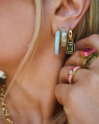 Stripe Baby Amalfi Hoops- Baby Blue- Gold View 5