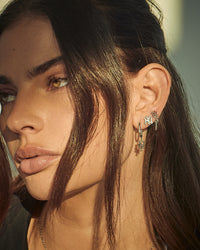 The MLB Logo Chain Link Earring Set- Gold view 2