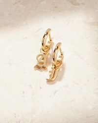The Plain Metal Hoops with Initial Charms [Old English]