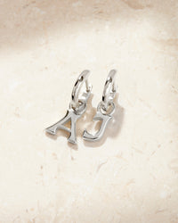The Plain Metal Hoops with Initial Charms [Vintage] View 2