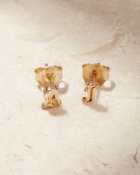 The Initial Stud Earrings [Old English] View 1